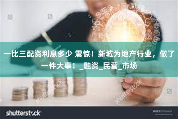 一比三配资利息多少 震惊！新城为地产行业，做了一件大事！_融资_民营_市场