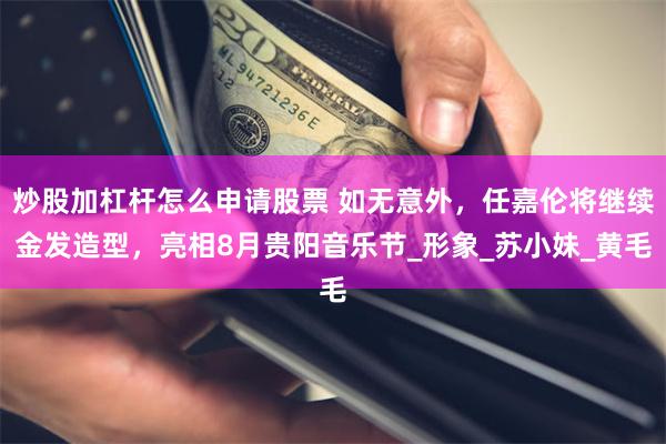 炒股加杠杆怎么申请股票 如无意外，任嘉伦将继续金发造型，亮相8月贵阳音乐节_形象_苏小妹_黄毛