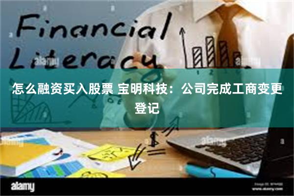 怎么融资买入股票 宝明科技：公司完成工商变更登记
